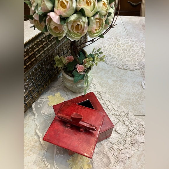 Japanese Red Raku-Fired Treasure Ceramic Treasure/Keepsake Box w Lid - DerRig - Picture 2 of 12